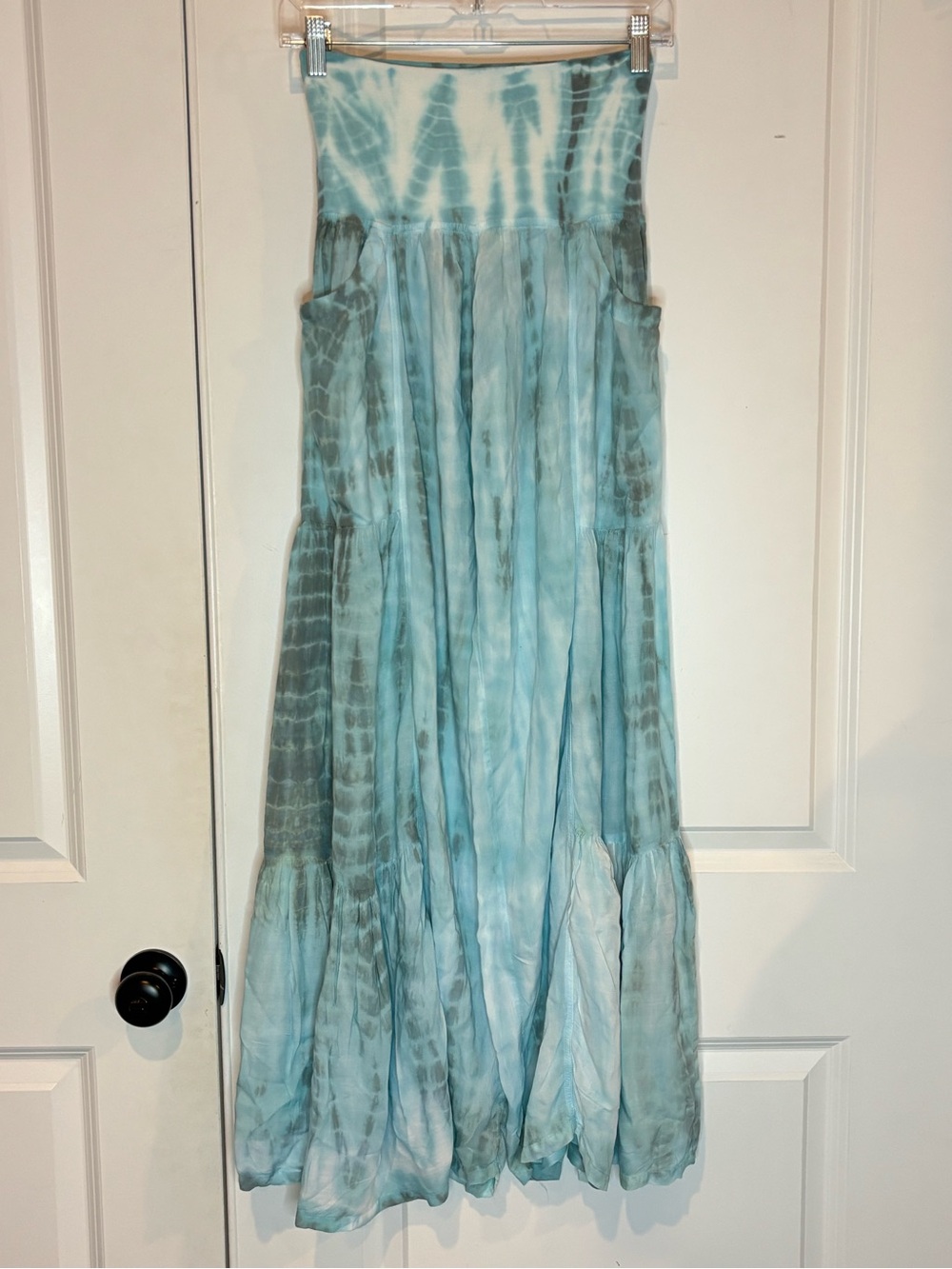 Lani Lau Hawaii Aqua Blue Tie Dye Wide Leg Pants S/M